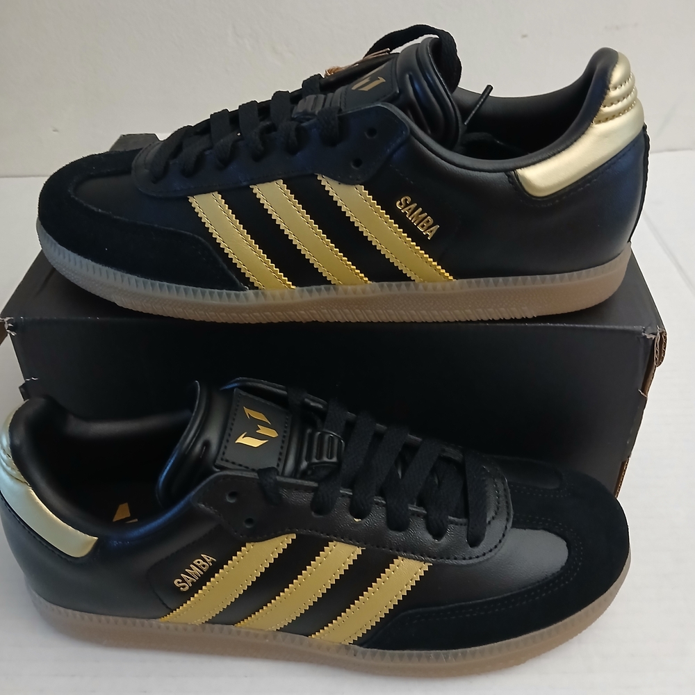 Adidas Samba Black and Gold Sneakers Size 6 New $110 - Picture 11 of 12